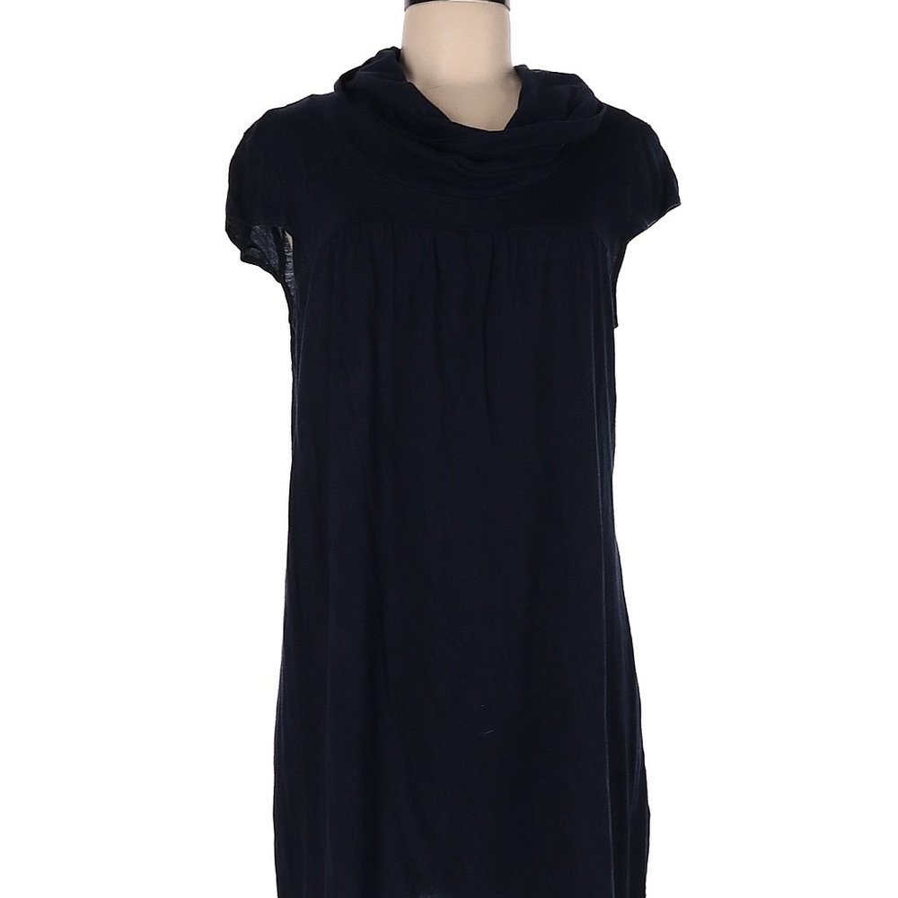 C&C California Solid Blue Short Casual Dress, L